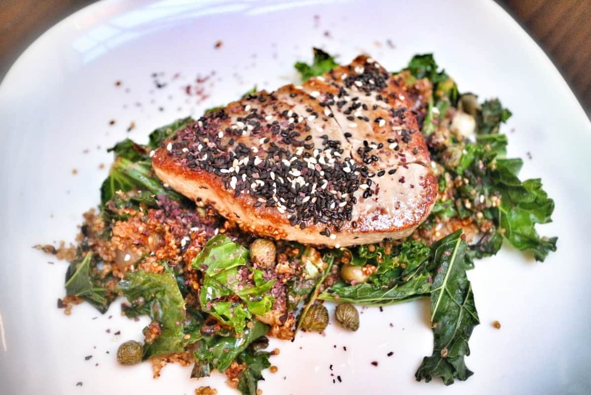 Tuna Steak with Quinoa Recipe (420 Cal, 45g Protein) | Eati — Eati blog cover
