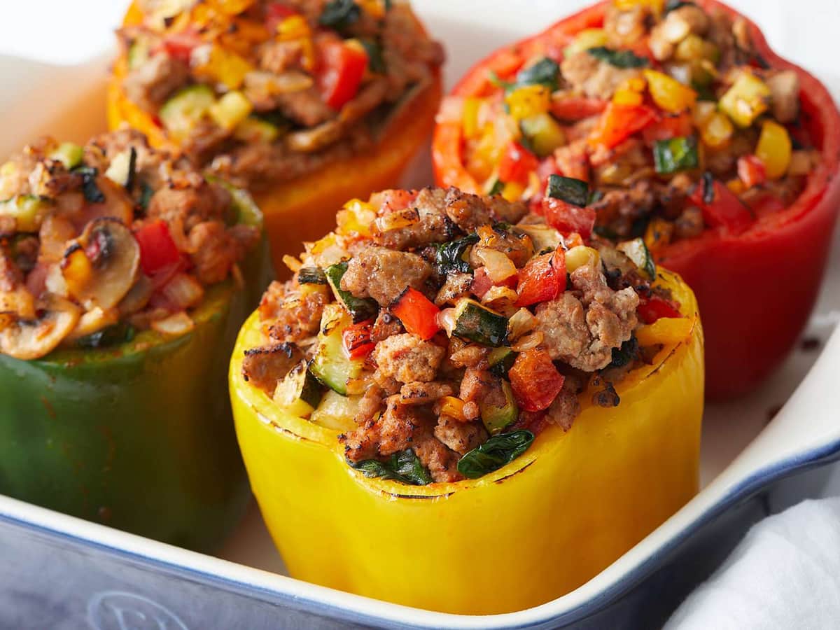 Turkey Stuffed Bell Peppers Recipe (360 Cal, 36g Protein) | Eati — Eati blog cover