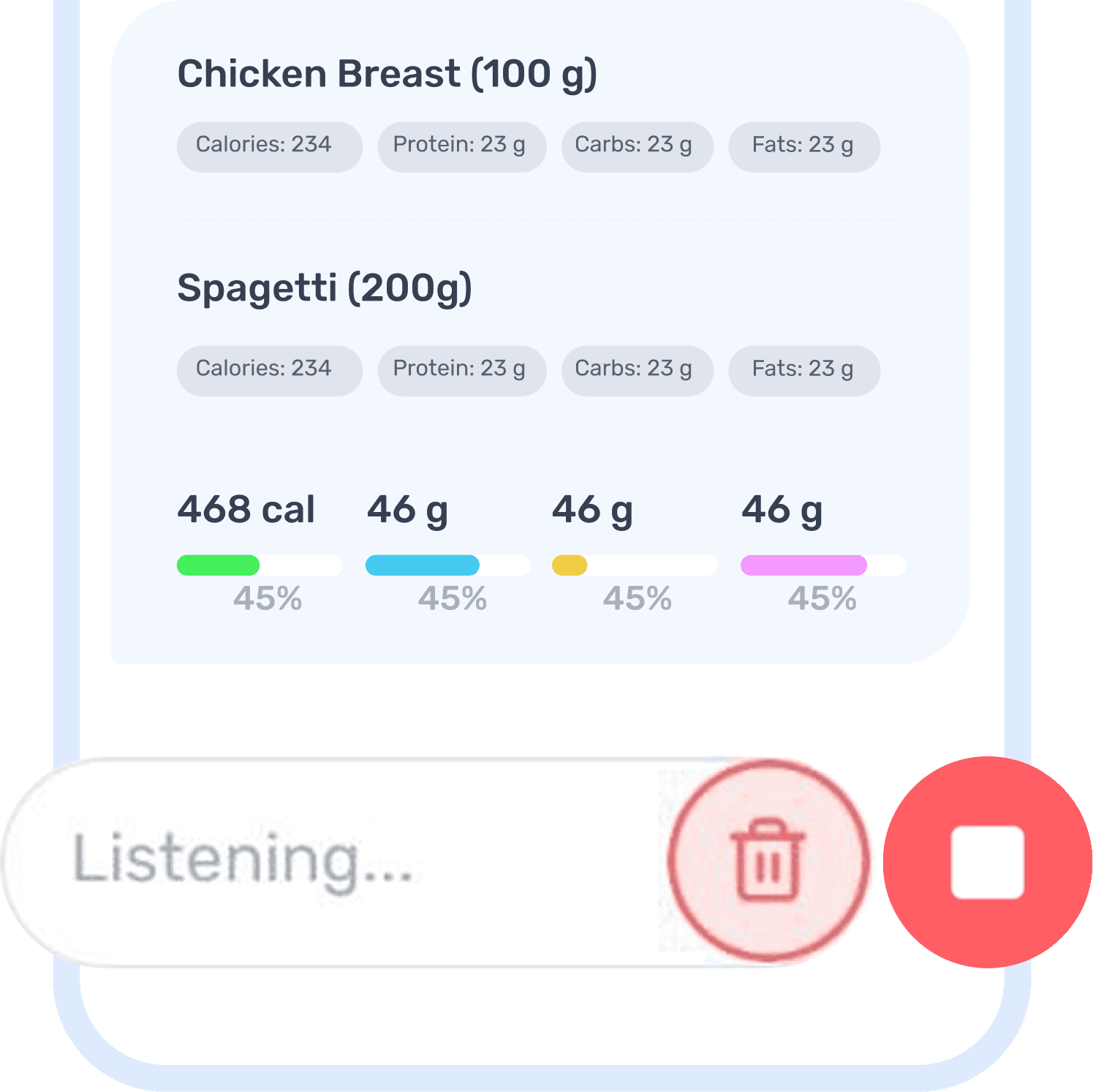 Voice meal logging in the Eati fat loss app: speak meals for instant calorie estimates