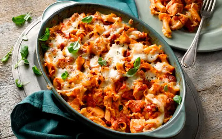 30 Best High-Protein Recipes (Easy Low-Calorie Meals) | Eati: [Chicken Mozzarella Bake](/blog/chicken-mozzarella-bake-recipe) — illustration for this section