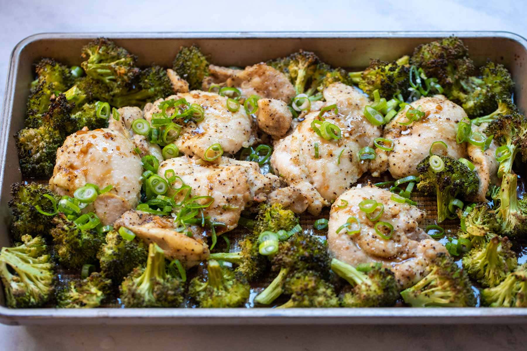 30 Best High-Protein Recipes (Easy Low-Calorie Meals) | Eati: [Sheet Pan Honey Garlic Baked Chicken and Cauliflower](/blog/honey-garlic-baked-chicken-and-cauliflower-recipe) — illustration for this section