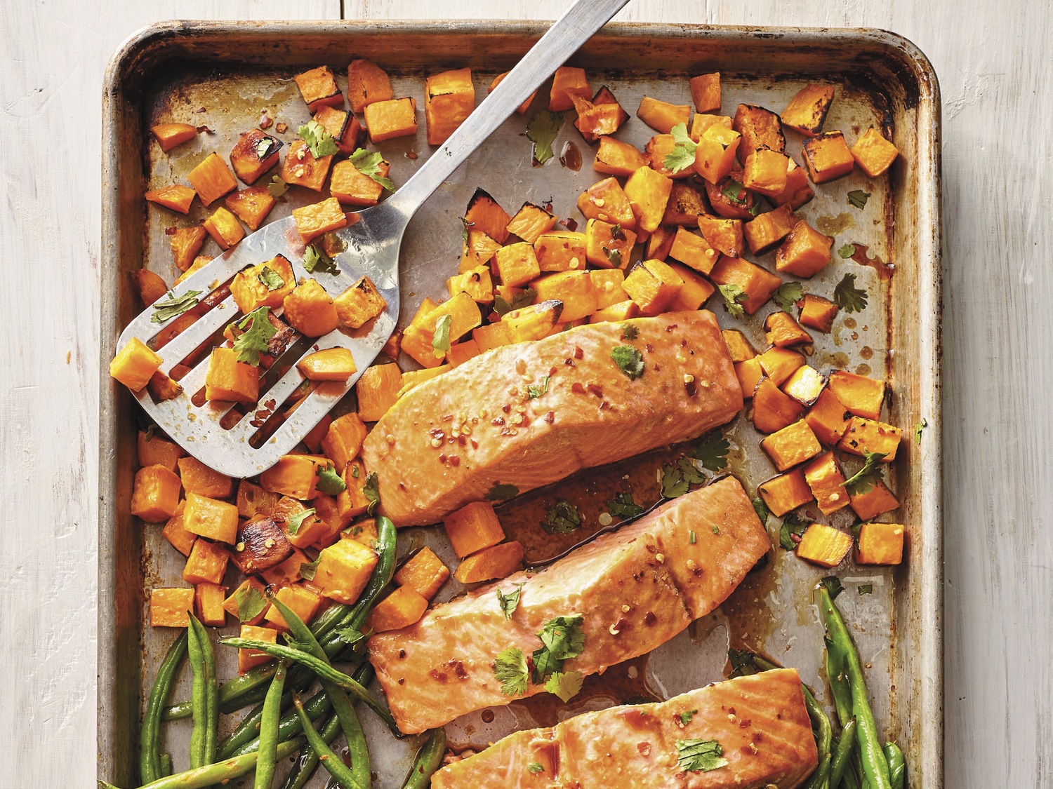 Baked Salmon with Sweet Potato Recipe (450 Cal, 42g Protein) | Eati — related nutrition article on Eati